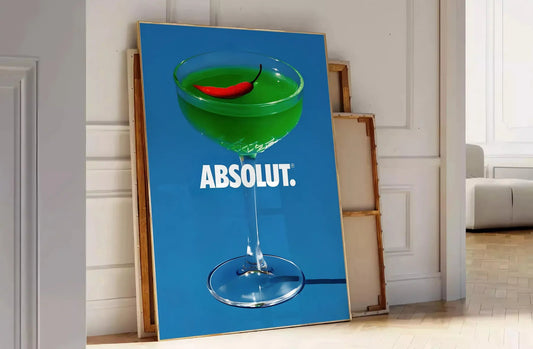 space eye Absolut cocktail poster rich brown vibrant green hues stunning wall art perfect gift enthusiasts splash creativity decor range sizes A4 cm A0