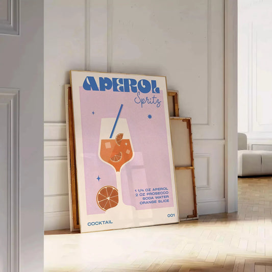 space vibrant Aperol Spritz Cocktail poster stunning blend orange gray wall art enthusiasts artwork ideal gift